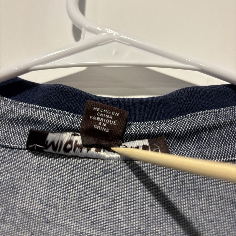 Michael Kors Polo Shirt Mens Large Gray/Blue Embroidered MK Logo Contrast Collar - Picture 6 of 6